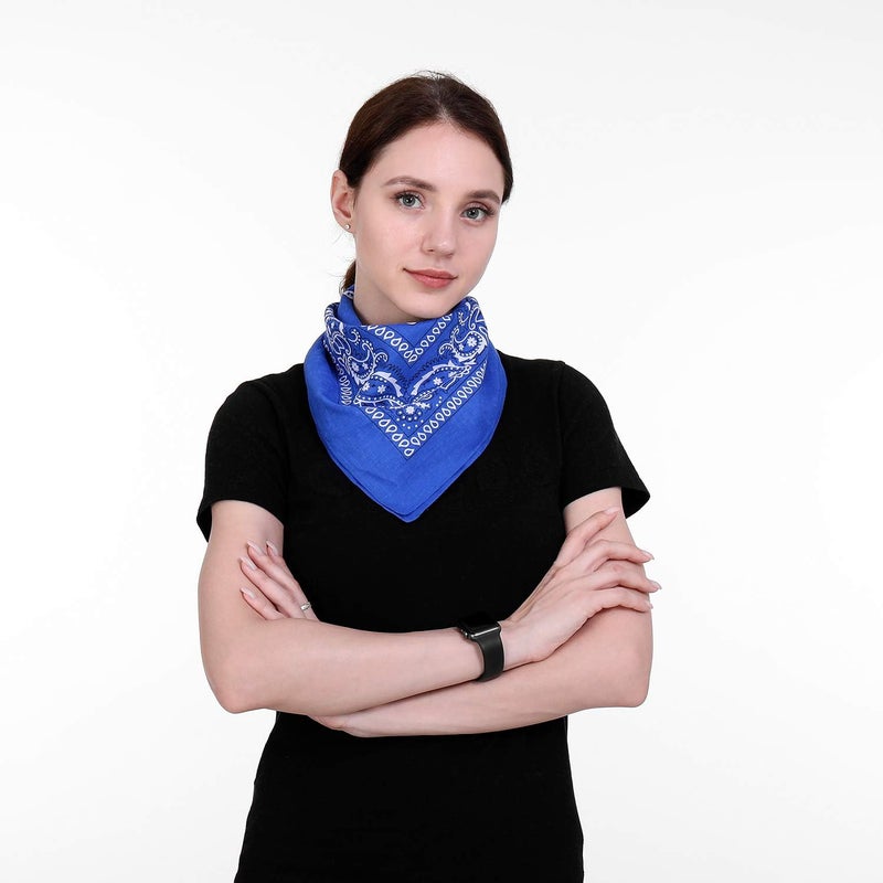 la ceida Store Cotton Bandanas for Men & Women Paisley Cowboy Bandana Handkerchiefs for Hair 22x22 - Image 3